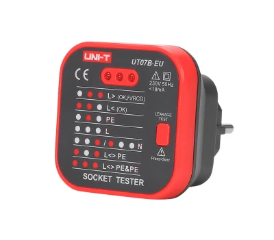 Uni-t MIE0271 Tester elektrických zásuvek RCD, UT07B-EU