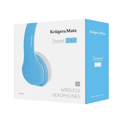 Kruger&Matz KM0656 Bezdrôtové detské slúchadlá, Street Kids, Bluetooth: 5.3, 400 mAh, modré