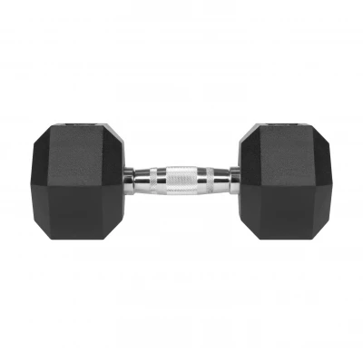 Rebel RBA-2325-12.5 Pogumované litinové činky HEX 2 x 12,5 kg