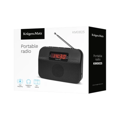 Kruger&Matz KM0825 Přenosné analogové rádio AM/FM, černé