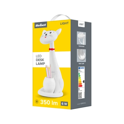 Rebel KOM1014.2 Stolní LED lampa s držákem na tužky, kočka