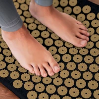 Rebel RBA-6002-GL Akupresurní masážní podložka + polštářek 72 x 42cm, černozlatá