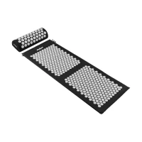 Rebel RBA-6003-BK Akupresúrna masážna podložka XXL + vankúš 130 x 50 cm, čierna a sivá