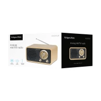 Kruger&Matz KM00828 Přenosné analogové rádio AM/FM, Retro, hnědé