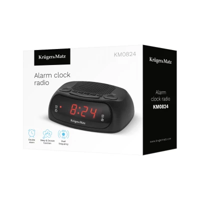 Kruger&Matz KM0824 Radiobudík LED, FM, 2x AAA 1,5 V, černý