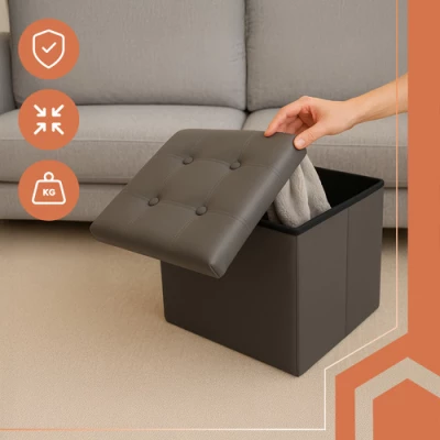 Ruhhy 25780 Taburet s úložným prostorem 38 x 38 cm šedý