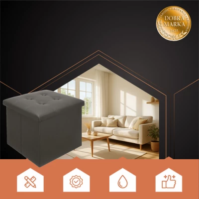 Ruhhy 25780 Taburet s úložným prostorem 38 x 38 cm šedý