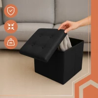 Ruhhy 25779 Taburet s úložným prostorem 38 x 38 cm, černý