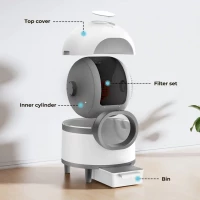 Nuxie 3165 Samočisticí kočičí toaleta s inteligentní smart Wi-Fi, 60 l, bílá