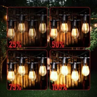 LedLight 3393 Solární dekorační řetěz girlanda 15 žárovek, 15 m, teplá bílá