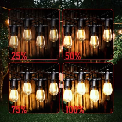 LedLight 3393 Solární dekorační řetěz girlanda 15 žárovek, 15 m, teplá bílá