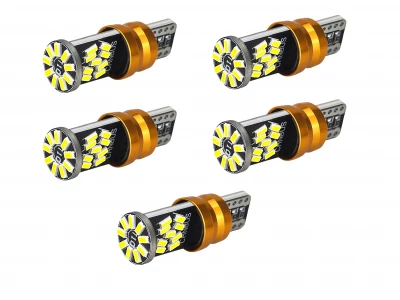 LedLight 3176 Autožárovka W5W 27 SMD 3014 CANBUS 6000K, 5 ks
