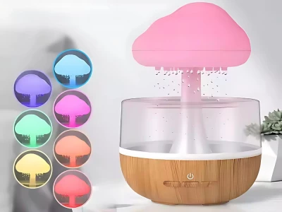 Verk 27484 Multifunkční zvlhčovač vzduchu houba, LED RGB, 200 ml, bílá