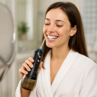 Soulima 25397 Bezdrátová ústní sprcha - irigátor, 8 nástavců, 2500 mAh, černá
