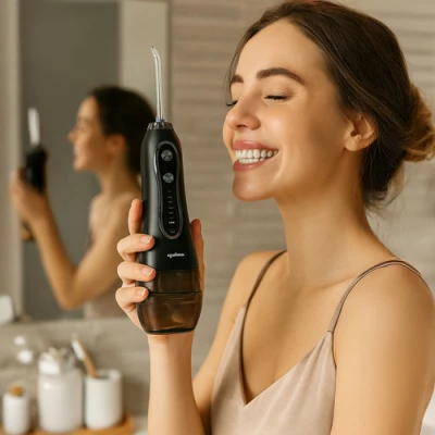Soulima 25397 Bezdrátová ústní sprcha - irigátor, 8 nástavců, 2500 mAh, černá