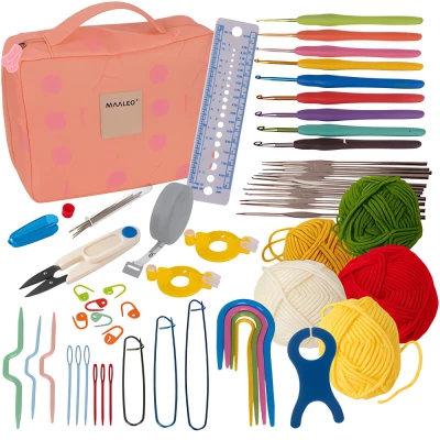 Maaleo 25692 Sada háčků na háčkování v pouzdře XXL, 58 ks