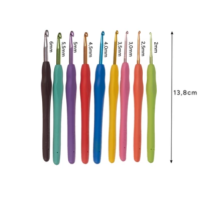 Maaleo 25692 Sada háčků na háčkování v pouzdře XXL, 58 ks