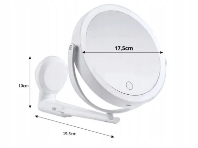 Verk 27520 LED kosmetické zrcátko, otočné 360°, bílé 