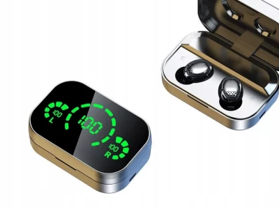 Verk 06356 Bezdrôtové slúchadlá Bluetooth 5.4 - Powerbank 500 mAh, čierna