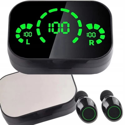 Verk 06356 Bezdrôtové slúchadlá Bluetooth 5.4 - Powerbank 500 mAh, čierna