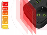 Verk 12381 Predlžovací kábel s prepínačom 3 zásuvky, 4x USB, 1x UCB-C, 2 m, čierny