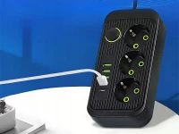 Verk 12381 Predlžovací kábel s prepínačom 3 zásuvky, 4x USB, 1x UCB-C, 2 m, čierny