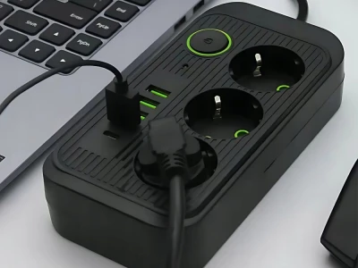 Verk 12381 Predlžovací kábel s prepínačom 3 zásuvky, 4x USB, 1x UCB-C, 2 m, čierny