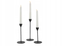 Verk 27581 Sada svietnikov Glamour, 3 ks čierna
