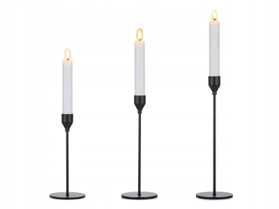 Verk 27581 Sada svietnikov Glamour, 3 ks čierna