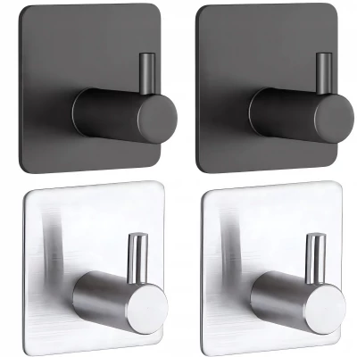 Verk 27547 Samolepicí háček, sada 2x černý, 2x stříbrný, kov