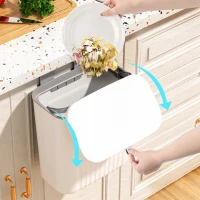 Verk 27571 Závěsný odpadkový koš s víkem 9L, bílý