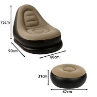 Gardlov 25365 Nafukovací relaxační křeslo s podnožkou, černohnědé