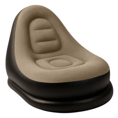Gardlov 25365 Nafukovací relaxační křeslo s podnožkou, černohnědé