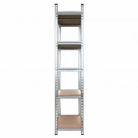 Hogler 3386 Kovový skladovací regál, 5 polic, 180 x 90 x 30 cm,  875 kg, stříbrný