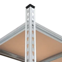 Hogler 3386 Kovový skladovací regál, 5 polic, 180 x 90 x 30 cm,  875 kg, stříbrný