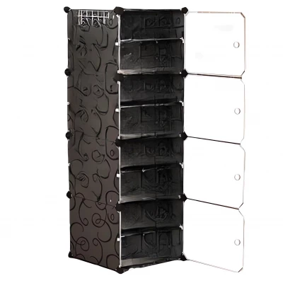 Hogler 3407 Variabilní regálový systém 8 polic 128 x 42 x 32 cm, černý