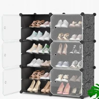 Hogler 3410 Variabilný policový systém 12 políc 84 x 32 x 95 cm, čierna farba