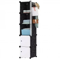 Hogler 3411 Variabilný policový systém 5 políc 175 x 37 x 47 cm, čierna