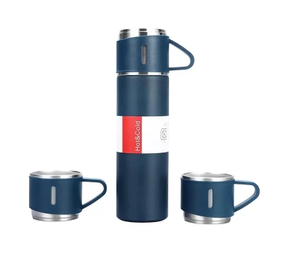 eCa BD24G Termoska 500 ml + hrnček 3 ks v darčekovom balení, modrá