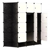 Hogler 3416 Variabilný regálový systém 20 modulov, 147 x 162 x 46 cm, čierny