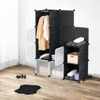Hogler 3416 Variabilní regálový systém 20 modulů, 147 x 162 x 46 cm, černý