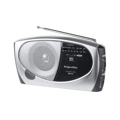 Kruger&Matz URZ2038 Přenosné rádio AM/FM, PR-111, stříbrná