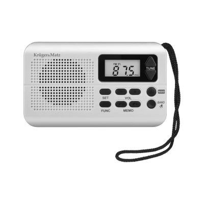 Kruger&Matz KM0819 Přenosné kapesní mini rádio AM/FM, stříbrná