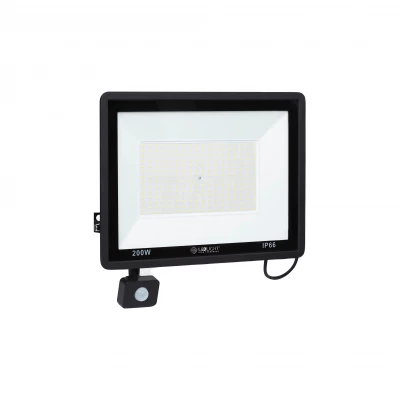 LedLight 2722 Halogenový LED reflektor, IP66, studená bílá, 200W s pohybovým senzorem