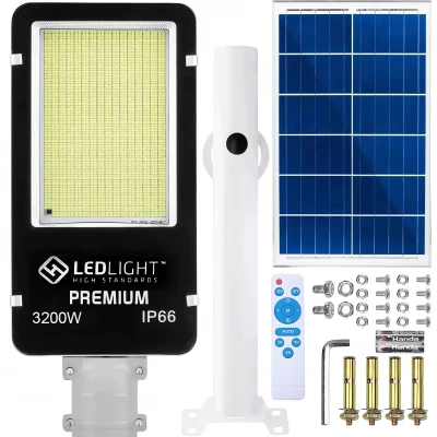 LedLight 3326 Pouliční osvětlení solární 1231 LED COB, IP66, 3200 W