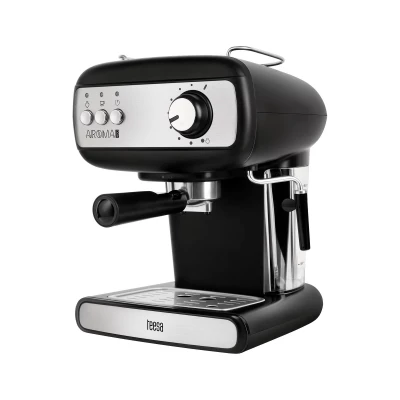 Teesa TSA4009 AROMA 400 pákový kávovar, 850 W, 15 barov, 1,2 l, čierno-strieborný