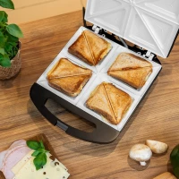 Teesa TSA3229B Sendvičovač, 4 keramické plotny, 1500 W, černá