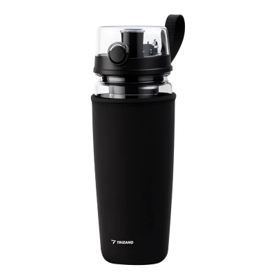 Trizand 25815 Láhev na vodu s vložkou na ovoce 1000 ml, černá