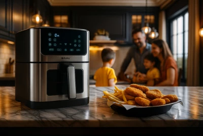 Ruhhy 25512 Teplovzdušná fritéza 8 l, 1800 W, strieborná