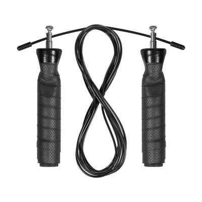 Rebel RBA-3203 švihadlo s gumovou rukojetí, závaží 2x100g a kovovým ložiskem, nastavitelné, 300cm, černá